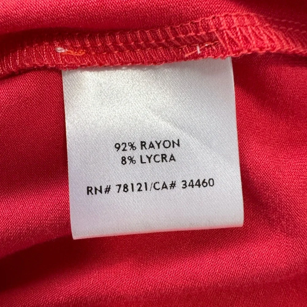 EILEEN FISHER PINK CORAL LANTERN CUT OUT JERSEY DRESS SZ L - Picture 5 of 8